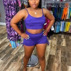Head Over Heels: All In One Boutique Apparel Jackie Short Set- Purple