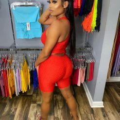 Head Over Heels: All In One Boutique Brazilian Short Set- Red Apparel