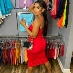 Head Over Heels: All In One Boutique Tube Dress- Red