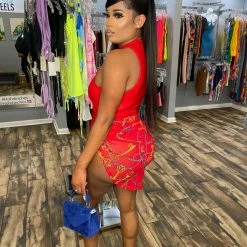 Head Over Heels: All In One Boutique Power Skirt Set- Red