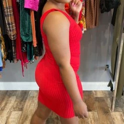 Head Over Heels: All In One Boutique Spring Vibes Dress- Red Apparel