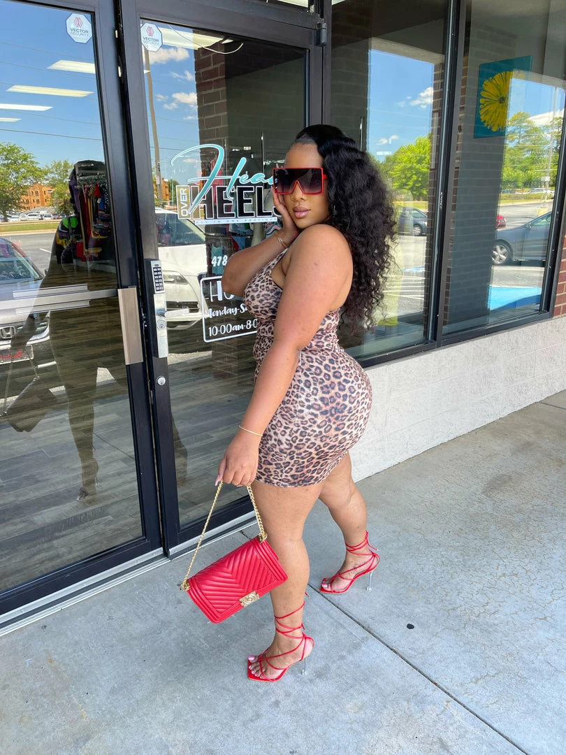 Head Over Heels: All In One Boutique Apparel Spotted Out Dress- Leopard