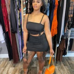 Head Over Heels: All In One Boutique Tiffany Skirt Set- Black Apparel