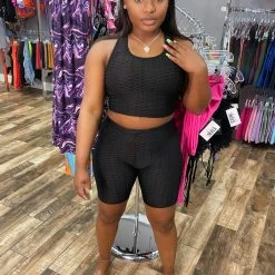 Head Over Heels: All In One Boutique Brazilian Short Set- Black