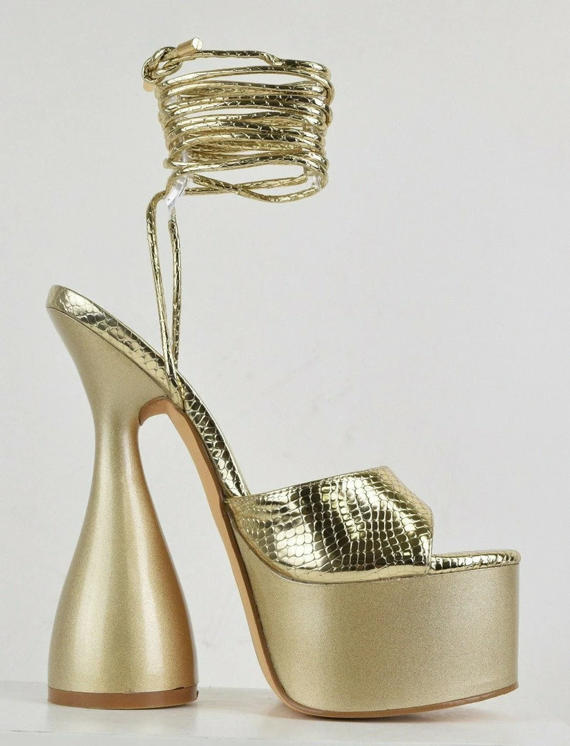 Head Over Heels: All In One Boutique Stryker Heels- Gold Footwear