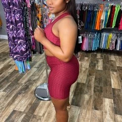 Head Over Heels: All In One Boutique Apparel Brazilian Short Set- Burgundy