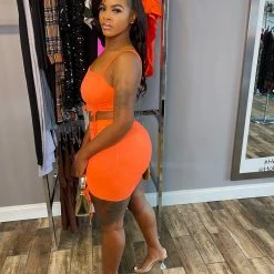 Head Over Heels: All In One Boutique Tiffany Skirt Set- Neon Orange Apparel
