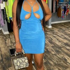 Head Over Heels: All In One Boutique Paulina Mini Dress - Blue