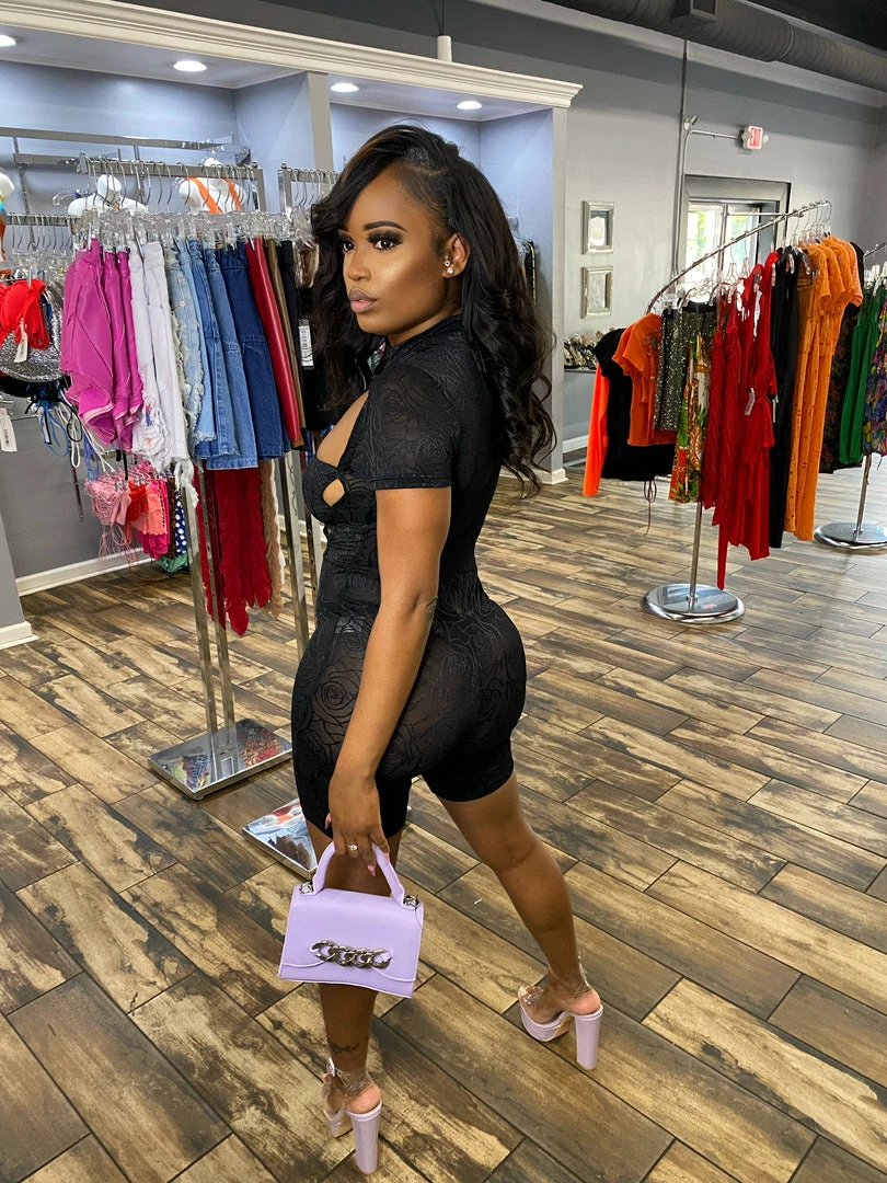 Head Over Heels: All In One Boutique Charlotte's Web Romper- Black Apparel