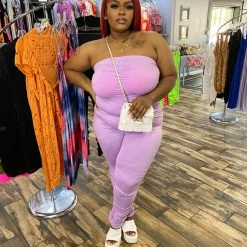 Head Over Heels: All In One Boutique Plush Jumper- Lavender Apparel