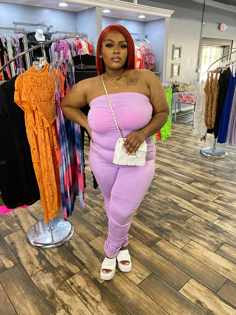 Head Over Heels: All In One Boutique Plush Jumper- Lavender Apparel