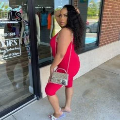 Head Over Heels: All In One Boutique In Chains Romper- Red Apparel