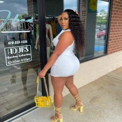 Head Over Heels: All In One Boutique Apparel Latch On Dress- White