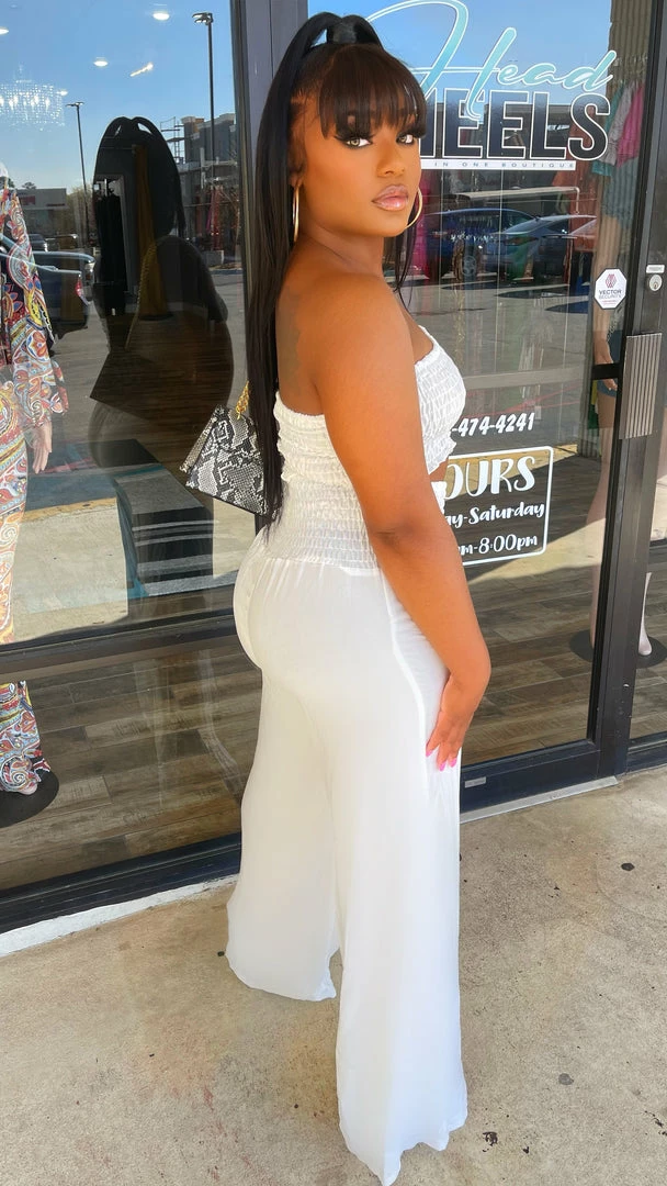 Head Over Heels: All In One Boutique Apparel Off To Paradise Set- Off White