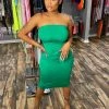 Head Over Heels: All In One Boutique Apparel Tube Dress- Green