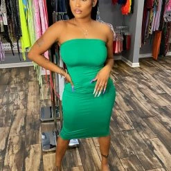 Head Over Heels: All In One Boutique Apparel Tube Dress- Green