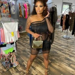 Head Over Heels: All In One Boutique Apparel Tassels Dress- Black