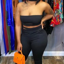 Head Over Heels: All In One Boutique Apparel Cross You Out Set- Black