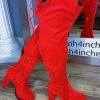 Head Over Heels: All In One Boutique Footwear Kylie Thigh Boot- Red