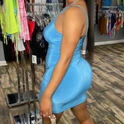 Head Over Heels: All In One Boutique Paulina Mini Dress - Blue