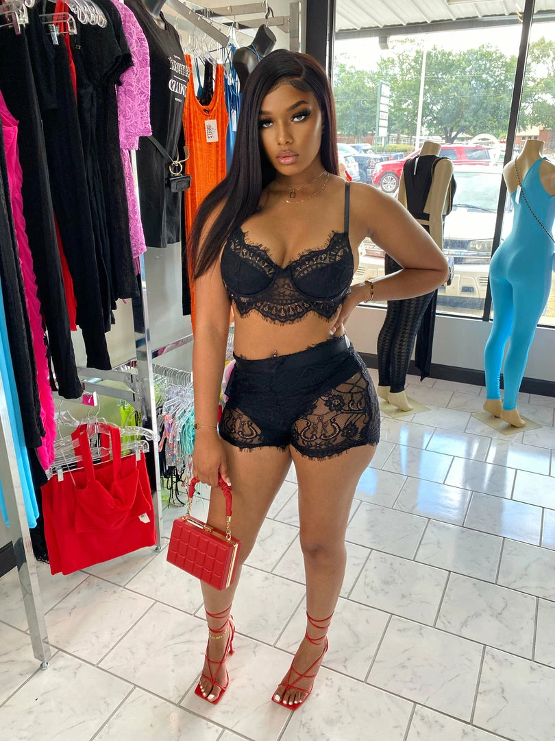 Head Over Heels: All In One Boutique Seduce Me Set- Black