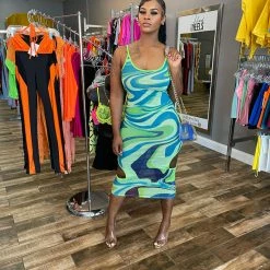 Head Over Heels: All In One Boutique Deep Strokes Dress Apparel