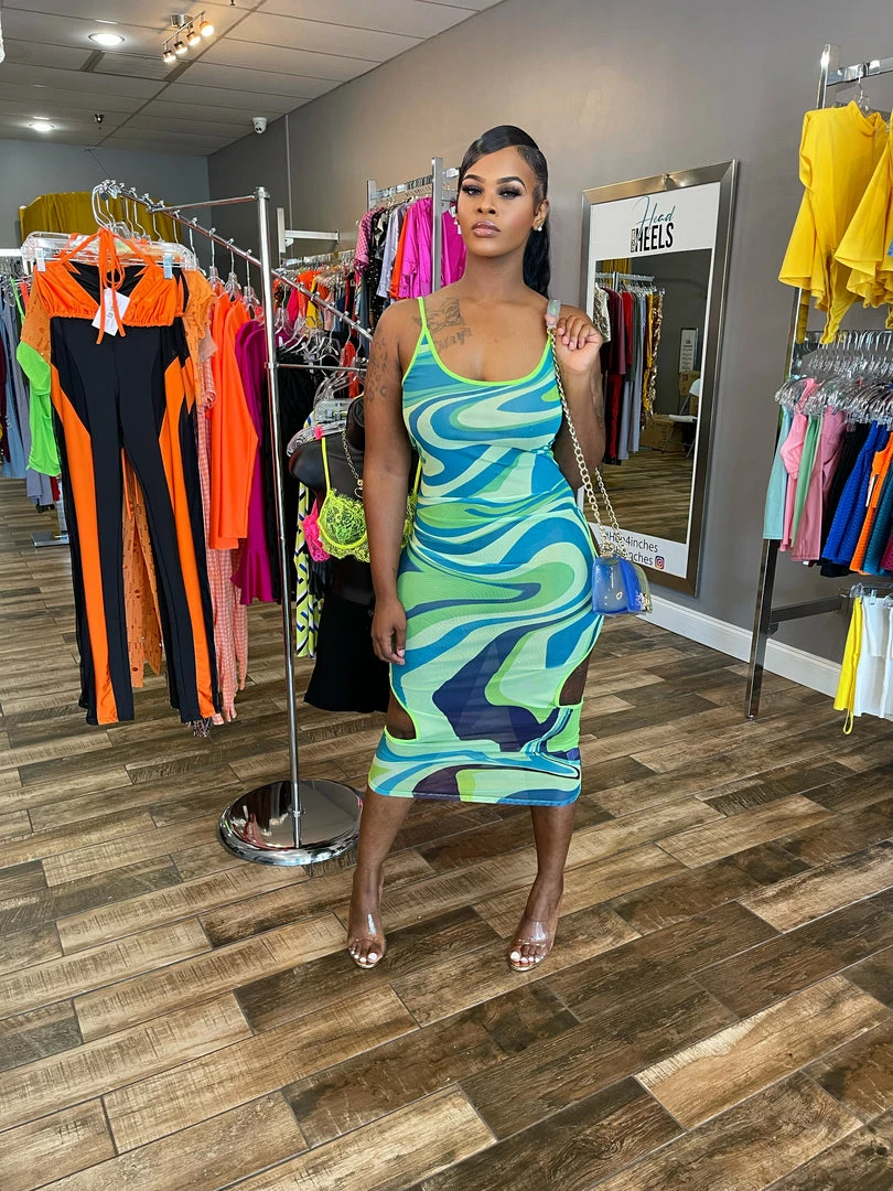 Head Over Heels: All In One Boutique Deep Strokes Dress Apparel