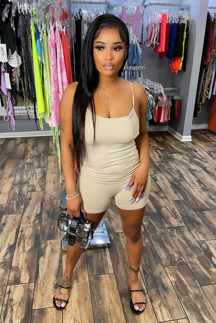 Head Over Heels: All In One Boutique Lounge Romper- Nude Apparel