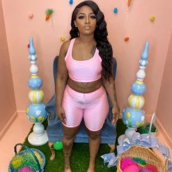 Head Over Heels: All In One Boutique Emily Short Set- Light Pink Apparel