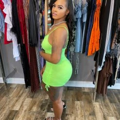 Head Over Heels: All In One Boutique Meg Romper- Neon Green