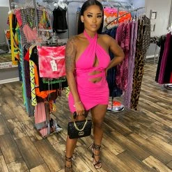 Head Over Heels: All In One Boutique Apparel Match My Vibe Dress- Pink