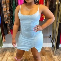 Head Over Heels: All In One Boutique Selah Dress- Light Denim Apparel