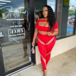 Head Over Heels: All In One Boutique Mamacita Jumper- Red Apparel