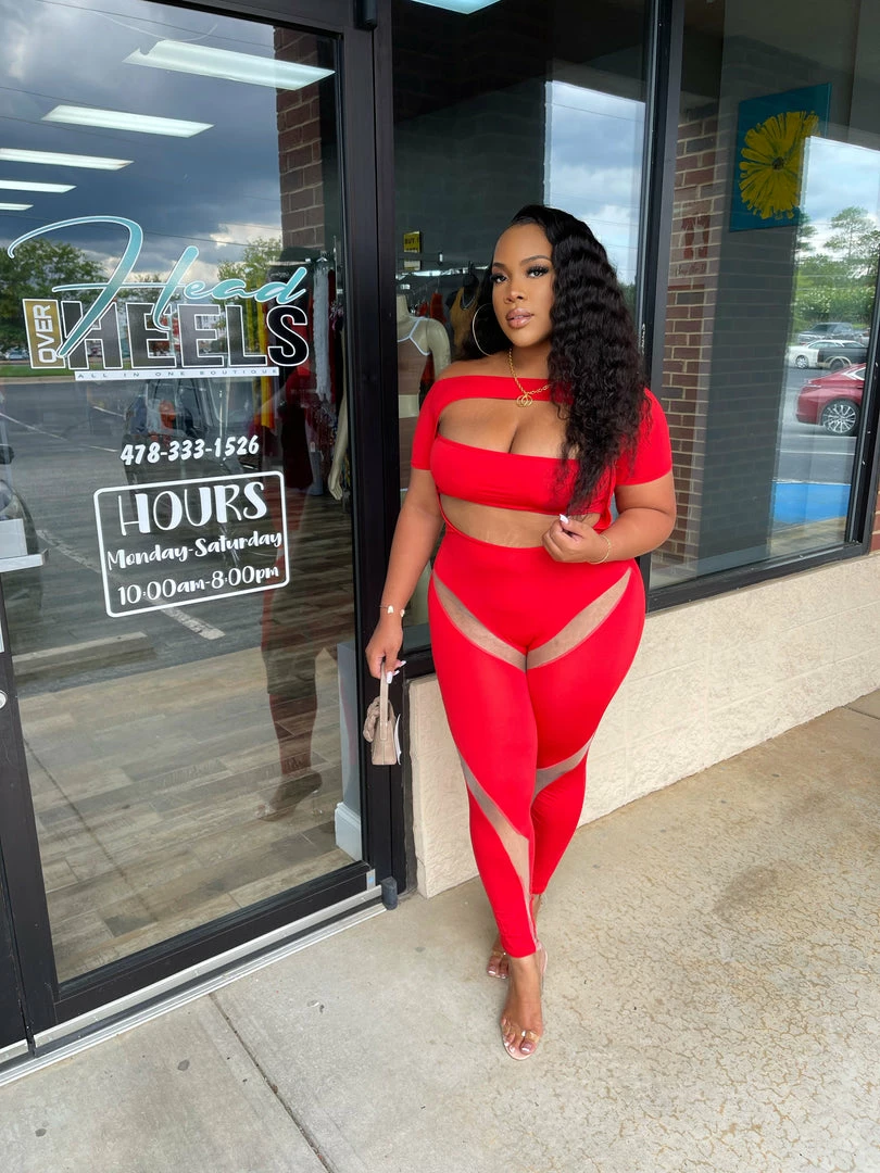 Head Over Heels: All In One Boutique Mamacita Jumper- Red Apparel