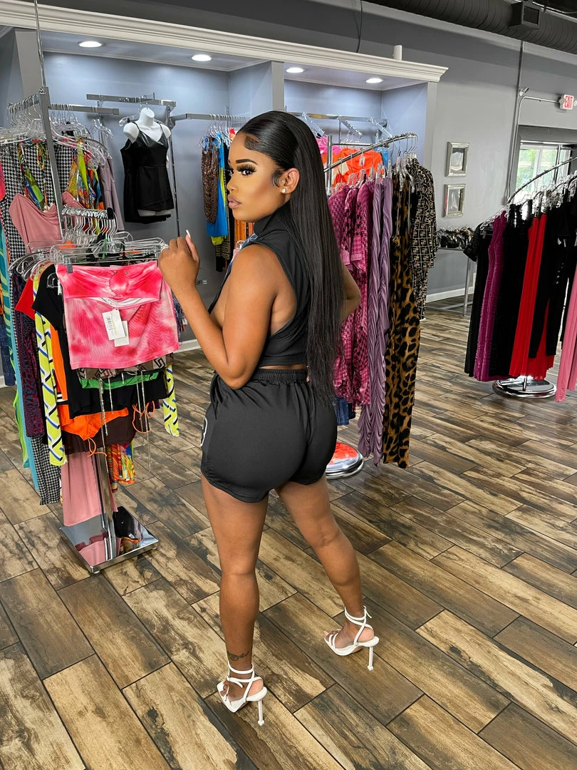 Head Over Heels: All In One Boutique Brittney Short Set- Black