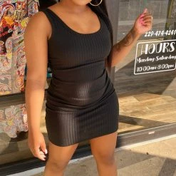 Head Over Heels: All In One Boutique Apparel Spring Vibes Dress- Black