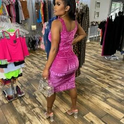 Head Over Heels: All In One Boutique Apparel Miss Velvet Dress- Pink