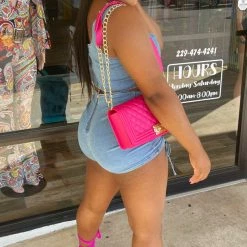 Head Over Heels: All In One Boutique Keep Up Denim Set Apparel