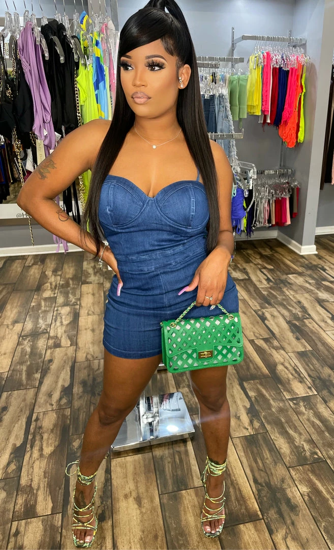 Head Over Heels: All In One Boutique Amanda Romper- Dark Apparel