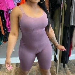 Head Over Heels: All In One Boutique Get Fit Romper- Purple Apparel