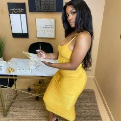 Head Over Heels: All In One Boutique Apparel Sundress Szn Dress- Yellow