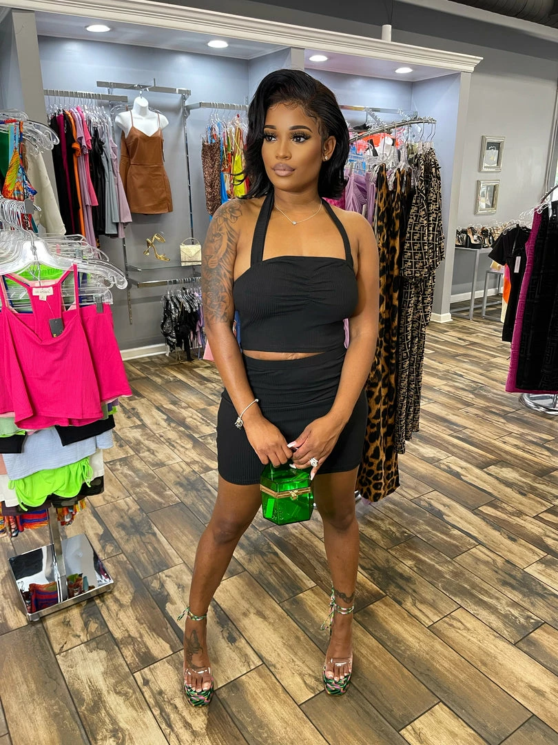 Head Over Heels: All In One Boutique Brantley Skirt Set- Black