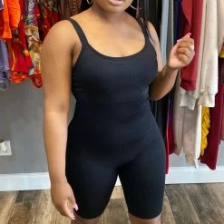 Head Over Heels: All In One Boutique Apparel Get Fit Romper- Black