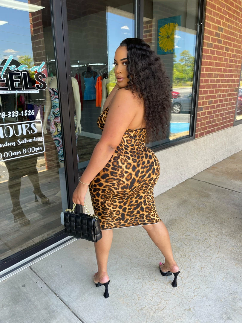 Head Over Heels: All In One Boutique Safari Trips Dress- Leopard Apparel