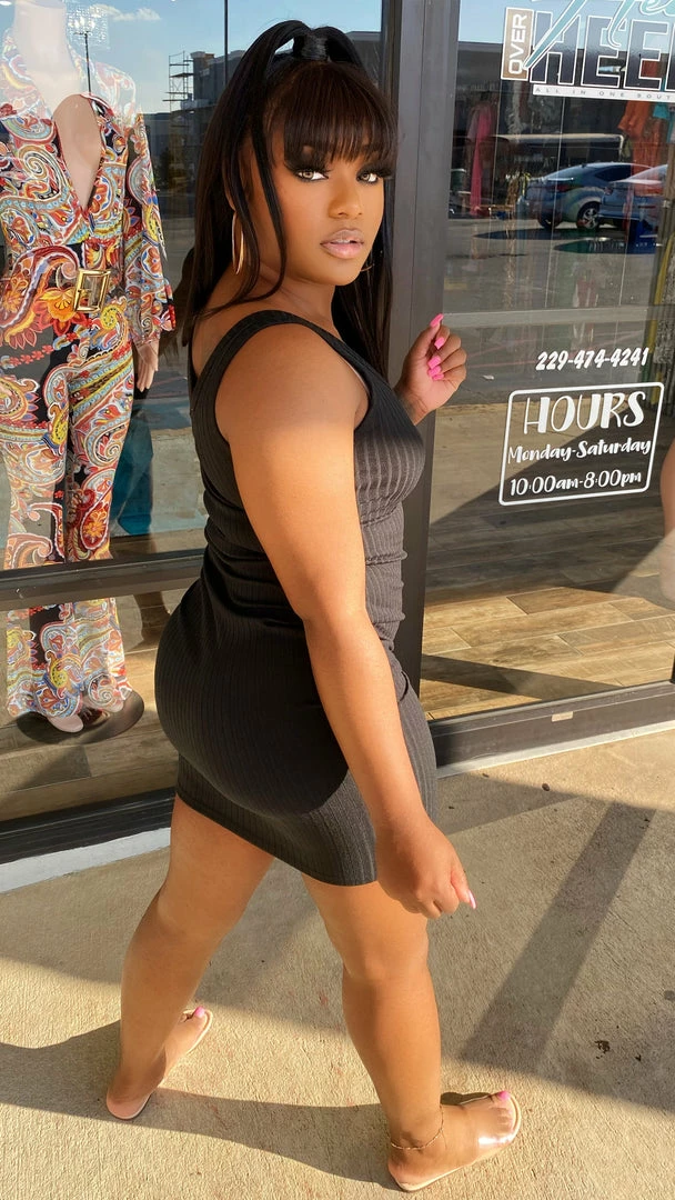 Head Over Heels: All In One Boutique Apparel Spring Vibes Dress- Black