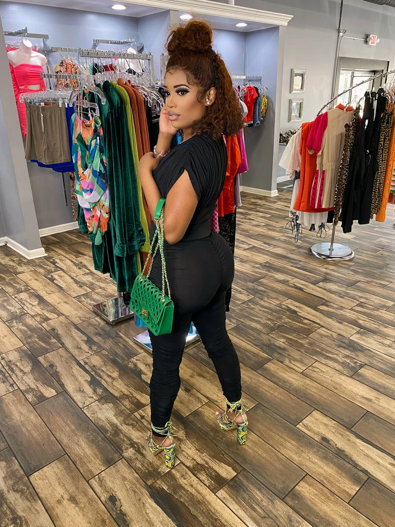 Head Over Heels: All In One Boutique Carlie Pant Set- Black Apparel