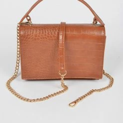 Head Over Heels: Bundle And Shoetique Accessories Croc Box Bag- Camel