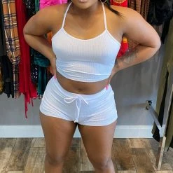 Head Over Heels: All In One Boutique Paisley Short Set- White