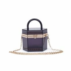 Head Over Heels: All In One Boutique Accessories Acrylic Clutch- Black Octagon